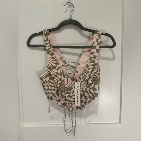 For Love And Lemons Nomi Green Pink Set 2 Pc Size S - Picture 7 of 10